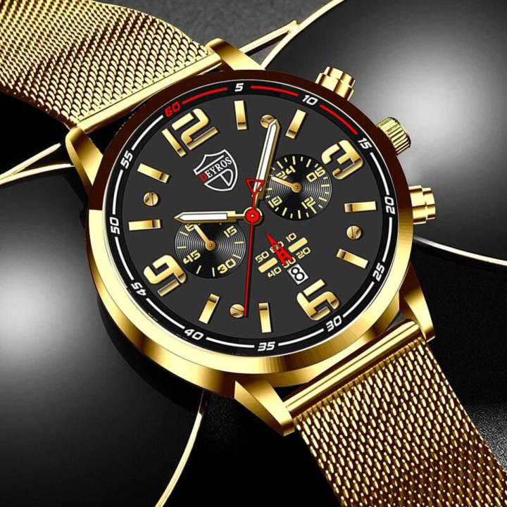 2022 Fashion Mens Sports Watches Men Luxury Stainless Steel Mesh Belt Quartz Wristwatch Male Casual Leather Watch Luminous Clock
