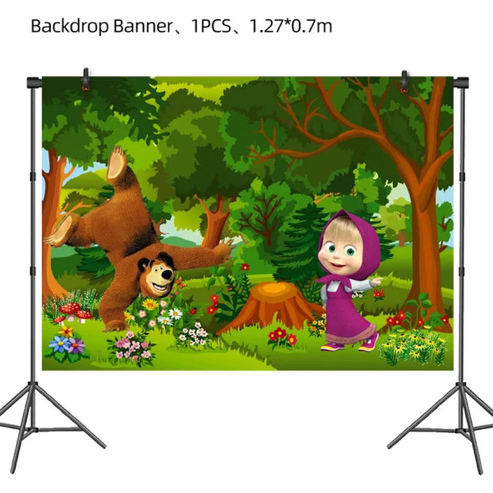 Mashas%20and%20the%20Bear%20Theme%20Party%20Decor%20Disposable%20Tableware%20Cup%20Plate%20Napkin%20Tablecloth%20Balloon%20Kids%20Girls%20Birthday%20Bath%20Supplies%20-%20Image%206