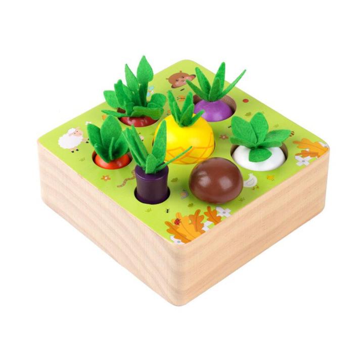 Wooden Toys Carrot Shape Matching Size Cognition Montessori