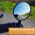 1 Pair Wide Angle Round High Clear Glass Adjustable Motorcycle Handlebar Mirror Handlebar Flat Convex Rearview Mirror Scooter Ac.