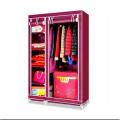 2 Door Storage Wardrobe Foldable and Movable Cloth/Fabric Wardrobe with Zip Up Collapsible Cupboard. 