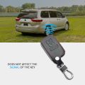 Leather car key case for Toyota Sieni Noah Voxy Esquire Vellfire Alphard 4 buttons remote fob cover keychain bag auto accessory.