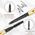 Small Gold Bar Double Head Eyebrow Pencil Waterproof Sweat Proof Triangular Rotating Eyebrows Pen Natural Three-dimensional Long-lasting Eyebrow Pencil.