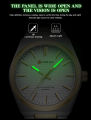 CURREN 8439 Silver And Golden Two-tone Stainless Steel Analog Watch For Men - Green & Golden. 