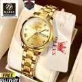 Olevs 4580 Silver & Golden Two Tone Stainless Steel Analog Wrist Watch For Women - White, Silver, Black & Golden.