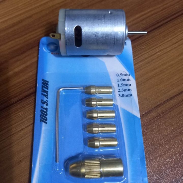 DC%2012V%20Motor%20With%20Mini%20Drill%20Chucks%20Set%205%20In%201%20Electric%20Motor%202.35mm%20Shaft%20Hole%20Micro%20Clamp%20Socket%20Adapters%20Gold%200.5mm%201mm%201.5mm%202mm%202.5mm%203mm%20Drill%20Chuck%20DIY%20Tools%20Set%20-%20Image%203