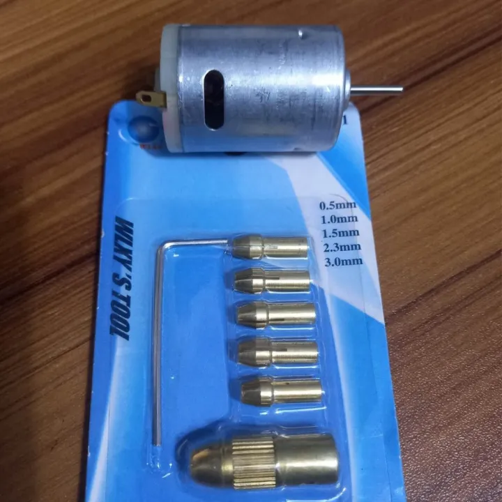 DC%2012V%20Motor%20With%20Mini%20Drill%20Chucks%20Set%205%20In%201%20Electric%20Motor%202.35mm%20Shaft%20Hole%20Micro%20Clamp%20Socket%20Adapters%20Gold%200.5mm%201mm%201.5mm%202mm%202.5mm%203mm%20Drill%20Chuck%20DIY%20Tools%20Set%20-%20Image%203