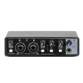 1 PCS Sound Card Studio Record USB Audio Professional 48V Phantom for Recording Black. 