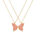 Creative Double Butterfly Necklace Charm Clavicle Chain Couple Necklace Friendship Butterfly Pendant Bff Necklace for Women Girls Best Friend Valentine's Gift. 