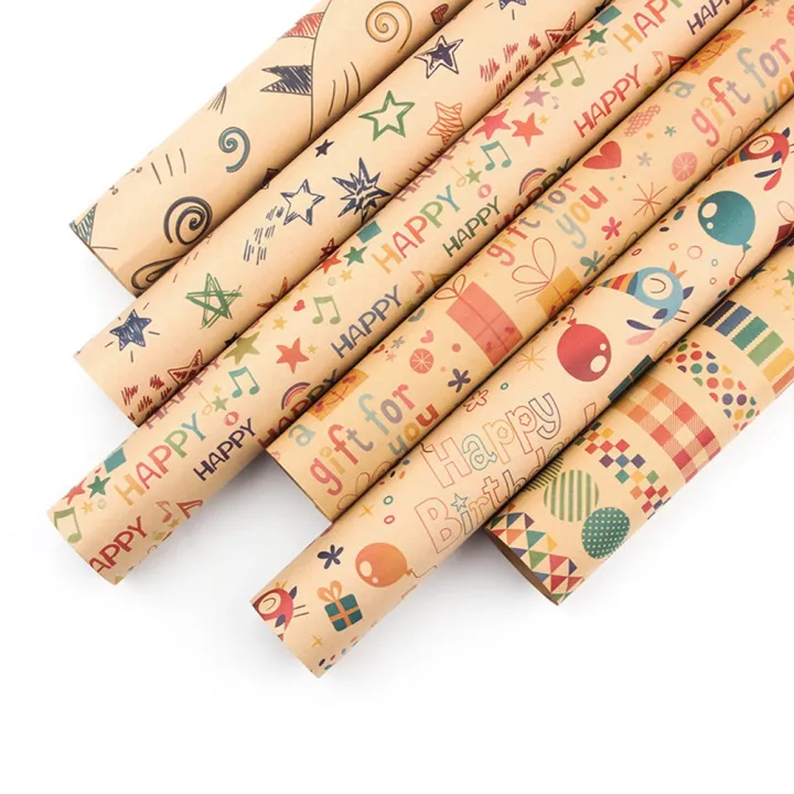6%20Pcs%20Wrapping%20Paper%20Sheets,Birthday%20Wrapping%20Paper%20Set%20Festival%20Gift%20Wrap%20Papers,Ribbon%20Present%20-%20Image%202