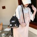 Women Backpack Cute Cartoon Badge Design Shoulder Bag Eco Friendly Canvas Small Backpack Girls School Bags Travel Bag mochila.