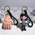 New Wednesday Keychains Morticia Gomez Addams Family Figure Doll Pendant Bag ar Keyring Unisex Women Men Party Christmas Gifts.