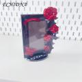 Heavy Duty Photocard Holder Kpop Photocard Holder Elegant Acrylic Flower Theme Stand for Mini Idol Photos Heavy Duty Table Decoration Southeast Asian Buyers' Favorite.