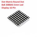 2088AS RED Color LED 60mm DOT Matrix Round Dot 8x8 5mm LED 16 Pin Leads Common Anode 7 Segment Display For Panel Moving Text Massage Arduino. 