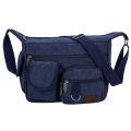 Men Small Shoulder Bag Canvas Crossbody Bag Casual Sports Zipper Canvas Bag. 