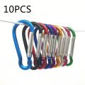 10pcs M6 Color Carabiners Aluminum Alloy Carabiner Spring Snap Clip Hooks Keychain Climbing Carabiner for Keys Camping Tools.