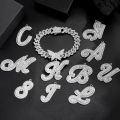 New Butterfly Letter Cuban Chain Bracelet For Women 14MM Spring Clasp Rhombus Cuban Chain Initial Bracelet Hiphop Gift Jewelry.