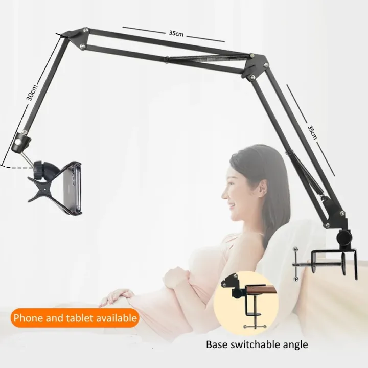 Long%20Arm%20Phone%20Stand%20Tablet%20Holder%20Metal%20360%20Degree%20Multi-angle%20Adjust%20For%203.5-10.6%20inch%20Desktop%20Bedside%20Live%20Overhead%20Shot%20-%20Image%202