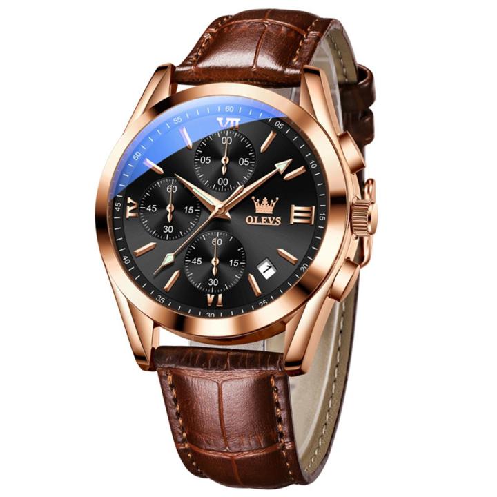 Inspired by olevs Leather Quartz Fashion Watch for Men
