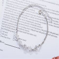 Silver Bracelets for Women Clear Cube Crystal Chain Bracelet. 