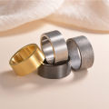 10mm Titanium Steel Wide Ring Brushed Large Ring for Men Matte Gold/Black/Silver Color Stainless Steel Rings Male Jewelry. 