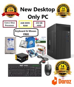 Bornilshop New Desktop Only PC. Core 2 Duo Processor 4GB DDR3 RAM 250 GB HDD Keyboard & Mouse.