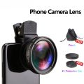 Universal 2-in-1 HD Phone Camera Lens 0.45X Wide-angle Clip Lens for Samsung Xiaomi Phones. 