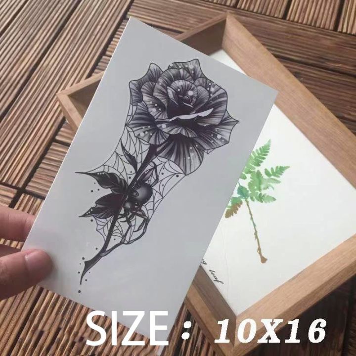 Waterproof%20Temporary%20Tattoo%20Sticker%20Black%20Rose%20Spider%20Web%20Design%20Body%20Art%20Tattoo%20Flash%20Tattoo%20Chest%20Female%20Male%20-%20Image%202