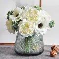Nordic Fresh Simple Fragrant Mountain Peony Bouquet Anemone Artificial Flowers Fake Flowers Wedding Bride Holding Bouquet. 
