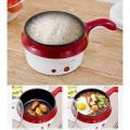 Multifunctional non-stick electric rice cooker frying pan cooking pot with steamer 1.5L.