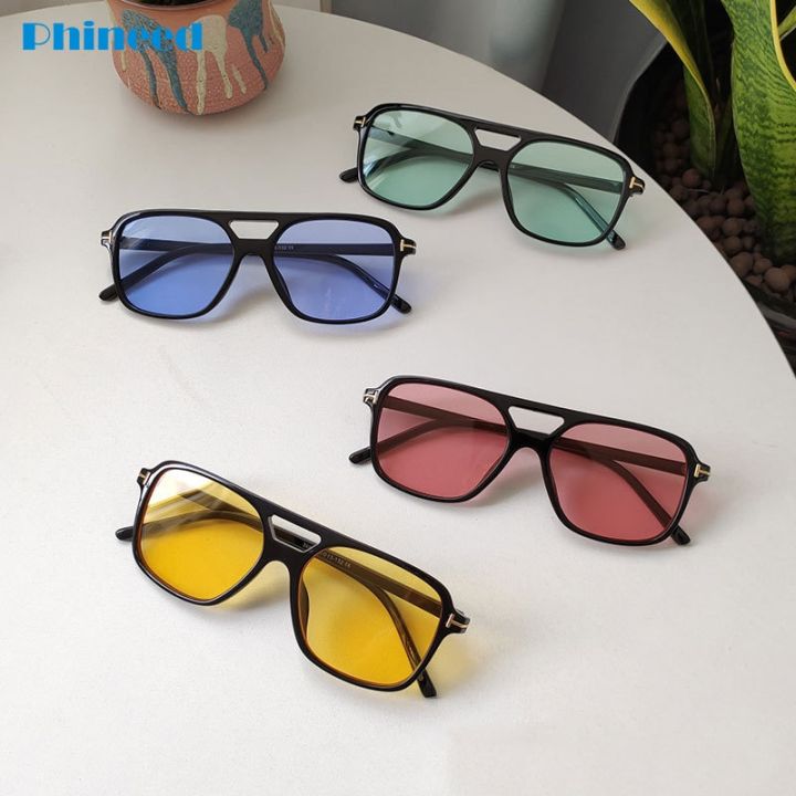 Fashion%20Rectangle%20sunglasses%20women%20men%20brand%20design%20Tom%20Ford%20Candy-colors%20oversized%20Flat%20top%20sun%20glassses%20Double%20Bridge%20Eyewear%20-%20Image%203