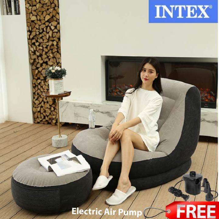 Inflatable Air Chair Sofa With Ottoman Air-footstool