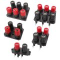 Audio Amplifier Terminal Block Bend Pin 4/6Position 4mm Banana Socket 4 6Position External Wiring Socket External Audio Jack Speaker Terminal Block Connector Banana Plug Speaker Amplifier Screw Post.