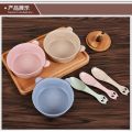 Kids Wheat Straw Bowl Children Cartoon Tableware Set Baby Dinner Plate Baby Training Bowl Spoon Fork for KidsWheat Straw Tableware Set, Wheat Straw Cartoon, Panda Bowl Spoon, Children's Scalding and Falling Proof Microwave Oven Available. 