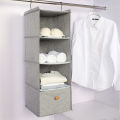 Hanging Closet Organizers 4-Shelf Fabric Closet Hanging Type Multi-Layer Storage Box.