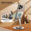 Aluminium Alloy 360° Rotating Folding Adjustable Phone Stand - Metal Holder for iPad, Tablet, Mobile.