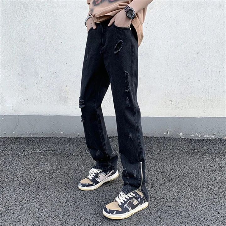 Light%20Blue%20Wide-leg%20Jeans%202024%20Men%20New%20Korean%20Style%20Straight%20Baggy%20Middle%20Waist%20Pants%20Side%20Zipper%20Male%20Denim%20Trousers%20Size%202XL%20-%20Image%203