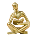Thinkers Sculptures,Gold Thinkers Resin Statue Reading Ornament,Thinkers Sculpture Decoration, Modern Book Decor Easy to Use B. 