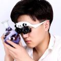 rtable 10X/15X/20X/25X Head Wearing Magnifier Double Eye Magnifying Glasses with LED Light,Jewelry Appraisal Watch Repair Tool.