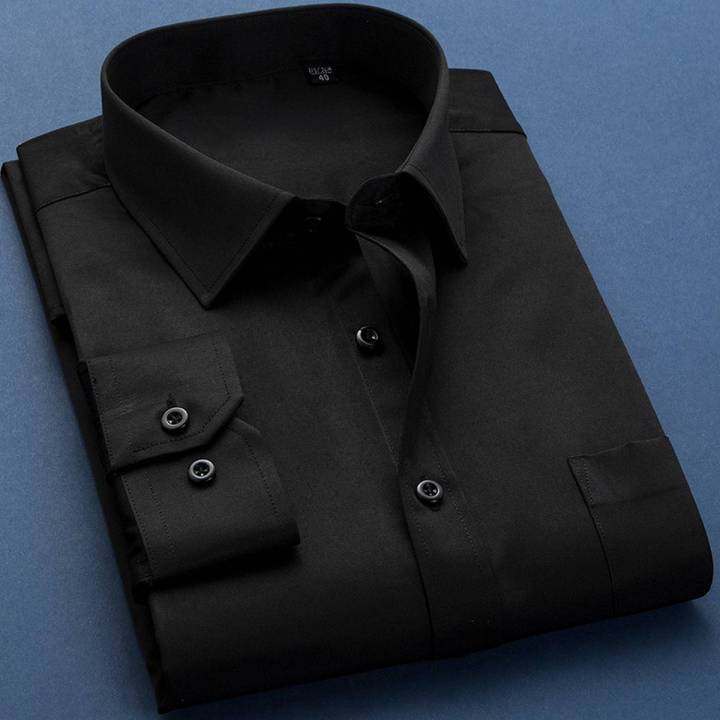 Men's Black Color Long Sleeve Trendy Cotton Shirts