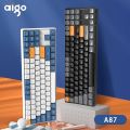 Aigo A87 Gaming Mechanical Keyboard 2.4G Wireless USB Type-c Wired Blue Switch 89 Key Hot Swap Rechargeable Gamer Keyboard. 