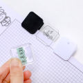 3pcs Student Stationery Supplies Black Paper Clip Memo Clip Square Bookmark Binder Clips. 