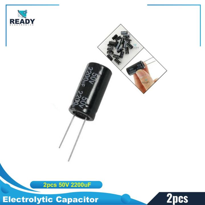2pcs 2200uF 50V RADIAL Electrolytic Capacitor 2200uF 50V Radial Polarized Aluminum Electrolytic Capacitors 2 Pin