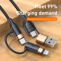 4-In-1 PD Fast Charging Data Line Cable Dual Type-c is Suitable for Most Models. 