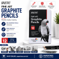 BRUSTRO Artists Fineart Graphite Pencil Set of 12 (10B-2H) with Elegant Tin Box.