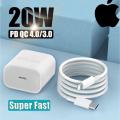 Apple 20W USB-C Power Adapter Type C to Lightning cable Charging Adapter for Apple iPhone 12 pro max, 12 pro, 12, 12 mini, 11 pro max , 11 pro, 11 , Xs max , XS, X,XR,8 plus, SE-2020,7 plus,8, 6 plus, 6s plus, 6s,s. 