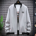 Men's Casual Long Sleeve Zipper Baseball Collar Bomber Jacket, Chic And Trendy Regular Fit Windbreaker Jacket For Spring. 