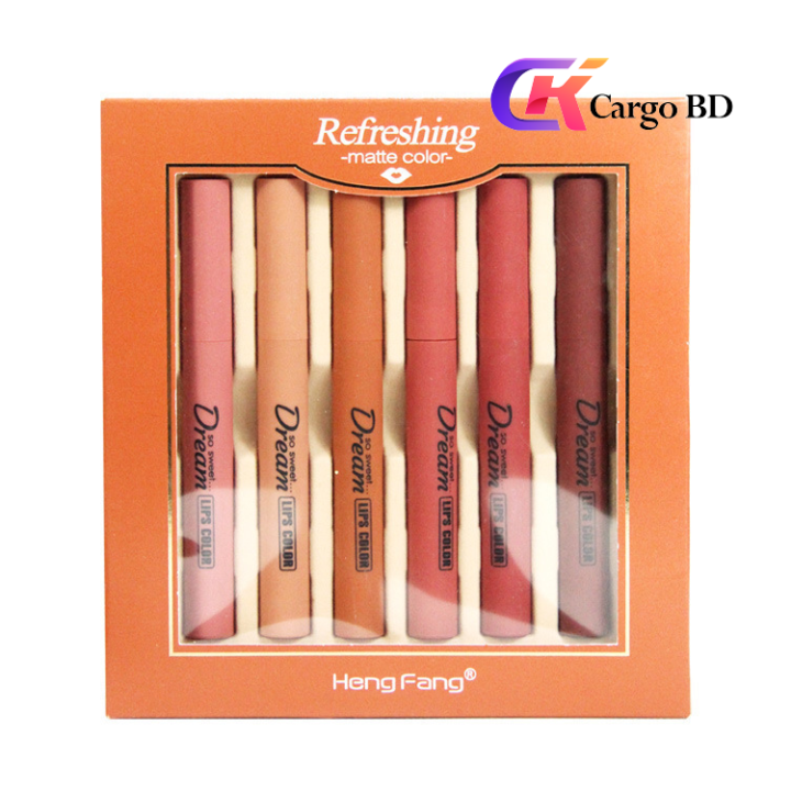 HengFang Matte Lipstick 6 Pcs Set