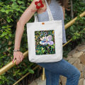 SamiaCrafts Versatile Canvas Tote Bag with Zipper for Women – Perfect for University, College, and Everyday Use.