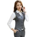 Slim Short Career Formal Women's Vest Black Gray Red Gilet Femme Waistcoat Sleeveless Jacket Office Lady Waistcoat Work Wear 5XL.